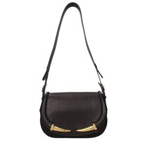 Roberto Cavalli Black Leather Shoulder Women's Bag